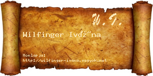 Wilfinger Ivána névjegykártya